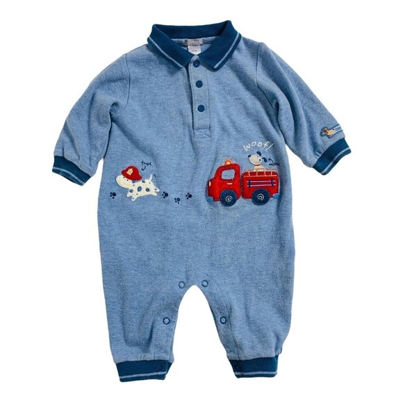 Carter's One Piece Long Sleeve One Piece Firetruck - Picture 1 of 5
